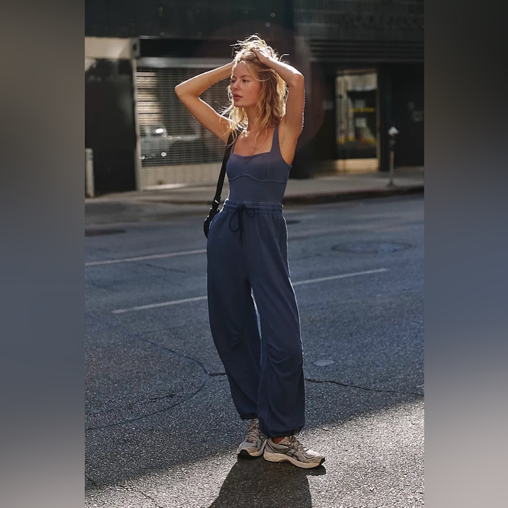 NWT FREE PEOPLE MOVEMENT Inbound Onesie | Midnight Navy MSRP $128 Size M